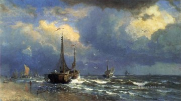 ウィリアム・スタンリー・ハゼルタイン Painting - オランダの海岸の風景 ルミニズム ウィリアム・スタンリー・ハゼルタイン
